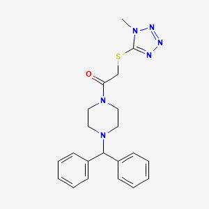 molecular formula C21H24N6OS B4088364 1-(diphenylmethyl)-4-{[(1-methyl-1H-tetrazol-5-yl)thio]acetyl}piperazine 