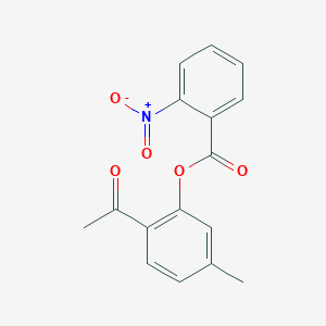 molecular formula C16H13NO5 B408837 2-Acetyl-5-methylphenyl 2-nitrobenzoate 