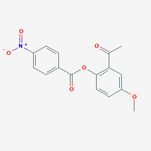 molecular formula C16H13NO6 B408839 2-Acetyl-4-methoxyphenyl 4-nitrobenzoate 