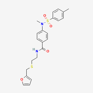 molecular formula C22H24N2O4S2 B4088406 N-{2-[(2-furylmethyl)thio]ethyl}-4-{methyl[(4-methylphenyl)sulfonyl]amino}benzamide 
