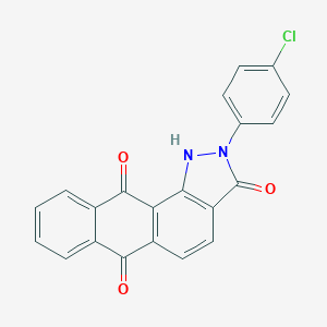 molecular formula C21H11ClN2O3 B408842 2-(4-chlorophenyl)-1H-naphtho[2,3-g]indazole-3,6,11(2H)-trione 