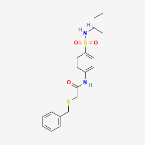 molecular formula C19H24N2O3S2 B4088429 2-(benzylthio)-N-{4-[(sec-butylamino)sulfonyl]phenyl}acetamide 