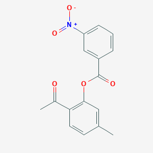 molecular formula C16H13NO5 B408843 2-Acetyl-5-methylphenyl 3-nitrobenzoate 