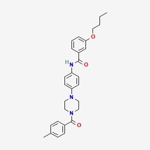 molecular formula C29H33N3O3 B4088442 3-butoxy-N-{4-[4-(4-methylbenzoyl)-1-piperazinyl]phenyl}benzamide 