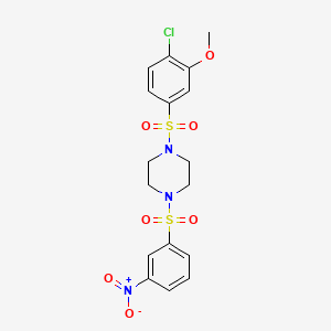 1-[(4-chloro-3-methoxyphenyl)sulfonyl]-4-[(3-nitrophenyl)sulfonyl]piperazine