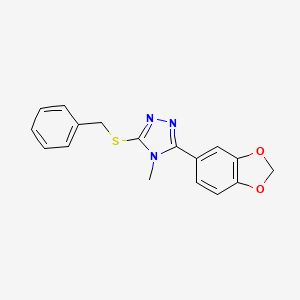 molecular formula C17H15N3O2S B4088458 3-(1,3-benzodioxol-5-yl)-5-(benzylthio)-4-methyl-4H-1,2,4-triazole 