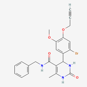 molecular formula C23H22BrN3O4 B4088459 N-benzyl-4-[2-bromo-5-methoxy-4-(2-propyn-1-yloxy)phenyl]-6-methyl-2-oxo-1,2,3,4-tetrahydro-5-pyrimidinecarboxamide 