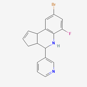 8-bromo-6-fluoro-4-(3-pyridinyl)-3a,4,5,9b-tetrahydro-3H-cyclopenta[c]quinoline