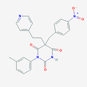 molecular formula C25H22N4O5 B4088471 1-(3-methylphenyl)-5-(4-nitrobenzyl)-5-[2-(4-pyridinyl)ethyl]-2,4,6(1H,3H,5H)-pyrimidinetrione 