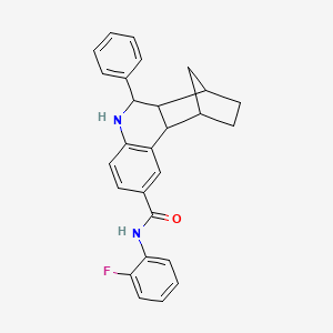 N-(2-fluorophenyl)-10-phenyl-9-azatetracyclo[10.2.1.0~2,11~.0~3,8~]pentadeca-3,5,7-triene-5-carboxamide