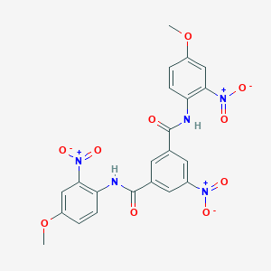 molecular formula C22H17N5O10 B408850 5-nitro-N~1~,N~3~-bis{2-nitro-4-methoxyphenyl}isophthalamide 