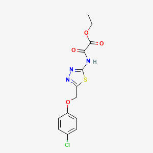 molecular formula C13H12ClN3O4S B4088502 ethyl ({5-[(4-chlorophenoxy)methyl]-1,3,4-thiadiazol-2-yl}amino)(oxo)acetate 