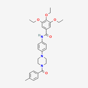 molecular formula C31H37N3O5 B4088506 3,4,5-triethoxy-N-{4-[4-(4-methylbenzoyl)-1-piperazinyl]phenyl}benzamide 