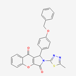 molecular formula C27H19N3O4S B4088511 1-[4-(benzyloxy)phenyl]-2-(5-methyl-1,3,4-thiadiazol-2-yl)-1,2-dihydrochromeno[2,3-c]pyrrole-3,9-dione 