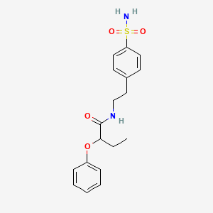 molecular formula C18H22N2O4S B4088519 N-{2-[4-(aminosulfonyl)phenyl]ethyl}-2-phenoxybutanamide 