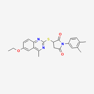 molecular formula C23H23N3O3S B4088522 1-(3,4-dimethylphenyl)-3-[(6-ethoxy-4-methyl-2-quinazolinyl)thio]-2,5-pyrrolidinedione 
