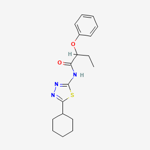 molecular formula C18H23N3O2S B4088536 N-(5-cyclohexyl-1,3,4-thiadiazol-2-yl)-2-phenoxybutanamide 