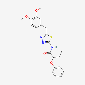 molecular formula C21H23N3O4S B4088548 N-[5-(3,4-dimethoxybenzyl)-1,3,4-thiadiazol-2-yl]-2-phenoxybutanamide 