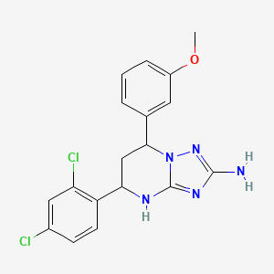 molecular formula C18H17Cl2N5O B4088554 5-(2,4-dichlorophenyl)-7-(3-methoxyphenyl)-4,5,6,7-tetrahydro[1,2,4]triazolo[1,5-a]pyrimidin-2-amine 