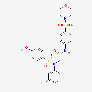 molecular formula C25H26ClN3O7S2 B4088557 N~2~-(3-chlorophenyl)-N~2~-[(4-methoxyphenyl)sulfonyl]-N~1~-[4-(4-morpholinylsulfonyl)phenyl]glycinamide 