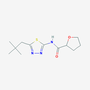 molecular formula C12H19N3O2S B4088571 N-[5-(2,2-dimethylpropyl)-1,3,4-thiadiazol-2-yl]tetrahydro-2-furancarboxamide 