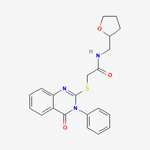 2-[(4-oxo-3-phenyl-3,4-dihydro-2-quinazolinyl)thio]-N-(tetrahydro-2-furanylmethyl)acetamide