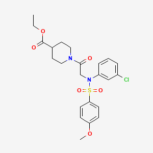molecular formula C23H27ClN2O6S B4088589 ethyl 1-{N-(3-chlorophenyl)-N-[(4-methoxyphenyl)sulfonyl]glycyl}-4-piperidinecarboxylate 