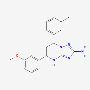 molecular formula C19H21N5O B4088597 5-(3-methoxyphenyl)-7-(3-methylphenyl)-4,5,6,7-tetrahydro[1,2,4]triazolo[1,5-a]pyrimidin-2-amine 