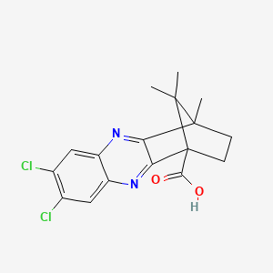 molecular formula C17H16Cl2N2O2 B4088605 6,7-dichloro-12,15,15-trimethyl-3,10-diazatetracyclo[10.2.1.0~2,11~.0~4,9~]pentadeca-2(11),3,5,7,9-pentaene-1-carboxylic acid 