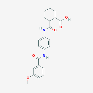 molecular formula C22H24N2O5 B4088608 2-[({4-[(3-methoxybenzoyl)amino]phenyl}amino)carbonyl]cyclohexanecarboxylic acid 