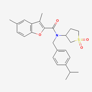 molecular formula C25H29NO4S B4088612 N-(1,1-dioxidotetrahydro-3-thienyl)-N-(4-isopropylbenzyl)-3,5-dimethyl-1-benzofuran-2-carboxamide 