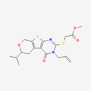 molecular formula C18H22N2O4S2 B4088619 methyl [(3-allyl-6-isopropyl-4-oxo-3,5,6,8-tetrahydro-4H-pyrano[4',3':4,5]thieno[2,3-d]pyrimidin-2-yl)thio]acetate 