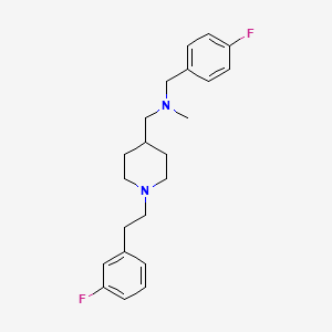molecular formula C22H28F2N2 B4088638 (4-fluorobenzyl)({1-[2-(3-fluorophenyl)ethyl]-4-piperidinyl}methyl)methylamine 