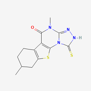 molecular formula C13H14N4OS2 B4088653 1-mercapto-4,8-dimethyl-6,7,8,9-tetrahydro[1]benzothieno[3,2-e][1,2,4]triazolo[4,3-a]pyrimidin-5(4H)-one 