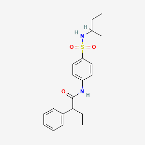 molecular formula C20H26N2O3S B4088658 N-{4-[(sec-butylamino)sulfonyl]phenyl}-2-phenylbutanamide 