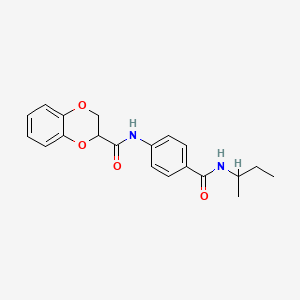 molecular formula C20H22N2O4 B4088675 N-{4-[(sec-butylamino)carbonyl]phenyl}-2,3-dihydro-1,4-benzodioxine-2-carboxamide 