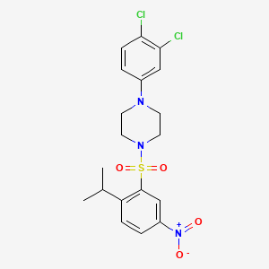 molecular formula C19H21Cl2N3O4S B4088683 1-(3,4-dichlorophenyl)-4-[(2-isopropyl-5-nitrophenyl)sulfonyl]piperazine 
