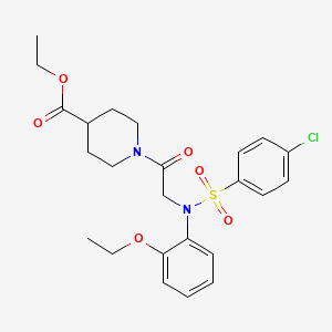 molecular formula C24H29ClN2O6S B4088686 ethyl 1-[N-[(4-chlorophenyl)sulfonyl]-N-(2-ethoxyphenyl)glycyl]-4-piperidinecarboxylate 