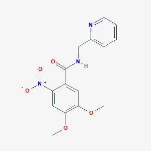 molecular formula C15H15N3O5 B408869 4,5-dimethoxy-2-nitro-N-(pyridin-2-ylmethyl)benzamide CAS No. 332116-61-7