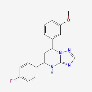 molecular formula C18H17FN4O B4088705 5-(4-fluorophenyl)-7-(3-methoxyphenyl)-4,5,6,7-tetrahydro[1,2,4]triazolo[1,5-a]pyrimidine 