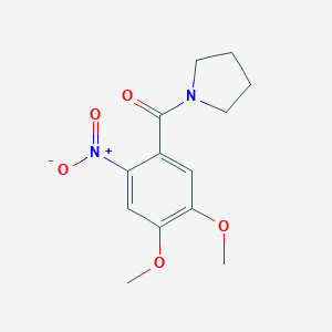 molecular formula C13H16N2O5 B408871 1-{2-Nitro-4,5-dimethoxybenzoyl}pyrrolidine CAS No. 61212-70-2