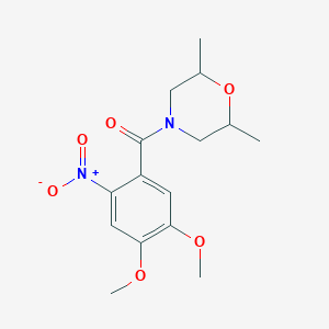 molecular formula C15H20N2O6 B408872 (4,5-Dimethoxy-2-nitrophenyl)(2,6-dimethylmorpholin-4-yl)methanone 