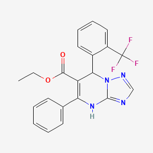 molecular formula C21H17F3N4O2 B4088735 ethyl 5-phenyl-7-[2-(trifluoromethyl)phenyl]-4,7-dihydro[1,2,4]triazolo[1,5-a]pyrimidine-6-carboxylate 