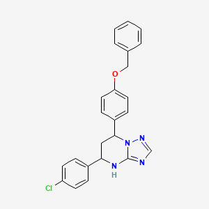 molecular formula C24H21ClN4O B4088742 7-[4-(benzyloxy)phenyl]-5-(4-chlorophenyl)-4,5,6,7-tetrahydro[1,2,4]triazolo[1,5-a]pyrimidine 
