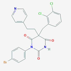 molecular formula C24H18BrCl2N3O3 B4088747 1-(4-bromophenyl)-5-(2,3-dichlorobenzyl)-5-[2-(4-pyridinyl)ethyl]-2,4,6(1H,3H,5H)-pyrimidinetrione 