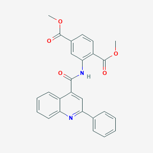 molecular formula C26H20N2O5 B408875 Dimethyl 2-{[(2-phenyl-4-quinolinyl)carbonyl]amino}terephthalate CAS No. 332116-89-9