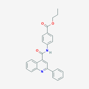 molecular formula C26H22N2O3 B408876 4-[(2-Phenyl-quinoline-4-carbonyl)-amino]-benzoic acid propyl ester CAS No. 332116-90-2
