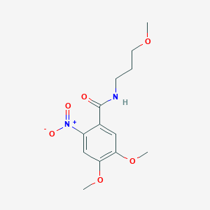 molecular formula C13H18N2O6 B408877 4,5-dimethoxy-N-(3-methoxypropyl)-2-nitrobenzamide 