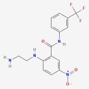 molecular formula C16H15F3N4O3 B4088798 2-[(2-aminoethyl)amino]-5-nitro-N-[3-(trifluoromethyl)phenyl]benzamide 