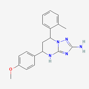 molecular formula C19H21N5O B4088800 5-(4-methoxyphenyl)-7-(2-methylphenyl)-4,5,6,7-tetrahydro[1,2,4]triazolo[1,5-a]pyrimidin-2-amine 